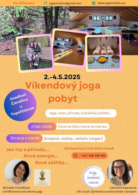 Víkendový joga pobyt 2.-4.5.2025