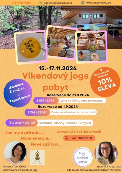 Víkendový joga pobyt 15.-17.11.2024